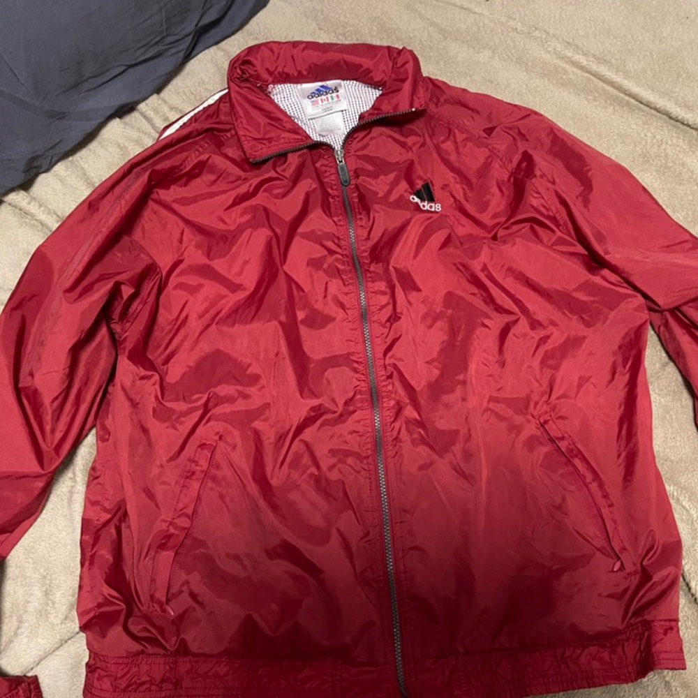 Red Adidas Windbreaker